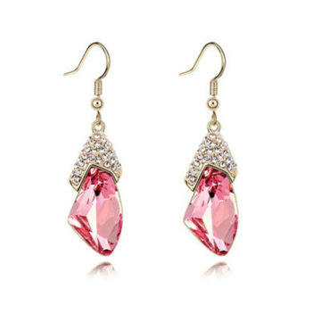 Precio bajo de alta calidad al por mayor de oro plateado moda rosa barato Rhinestone largo pendientes de gota 2013012654
